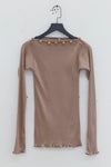 BASERANGE Taffeta Long Sleeve T-Shirt TOTVL-RC-AU23 Dehydrated Beige